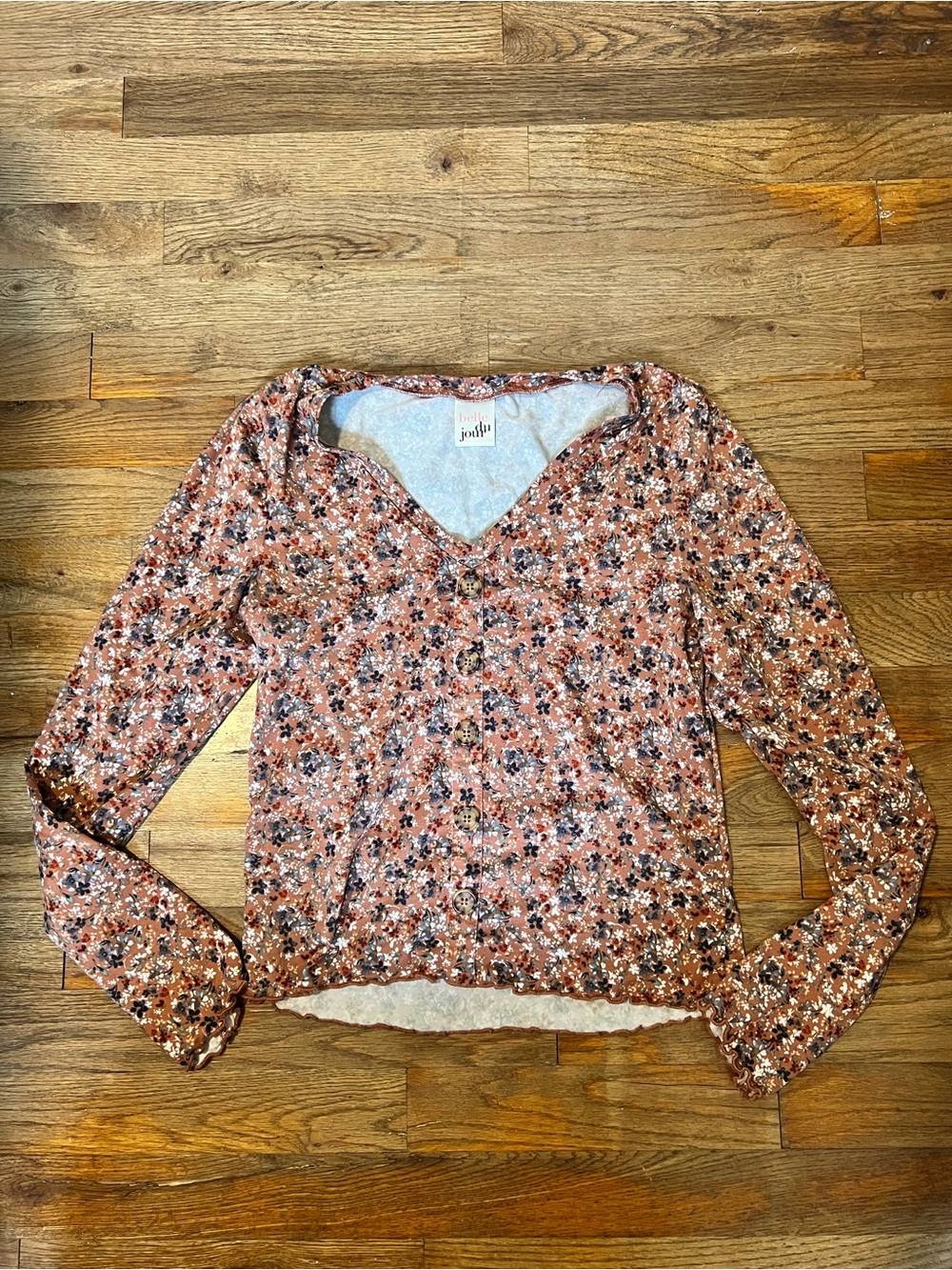 Floral Long Sleeve Dusty Rose Soft Cozy Stretchy Belle Du Jour